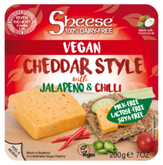 sheese cheddar style jalapeni and chilli vegan cheese