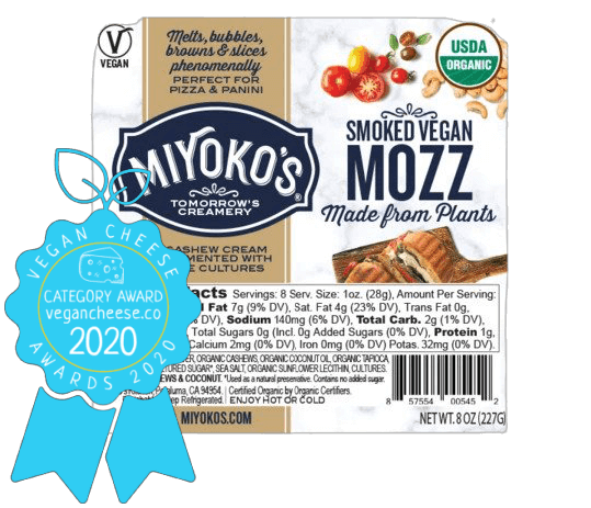 miyokos smoked vegan mozzarella vegan cheese awards 2020