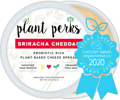 plant perks sriracha cheddar vegan cheese awards 2020