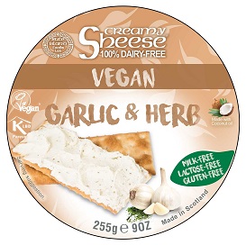sheese creamy garlic herb vegan cheese