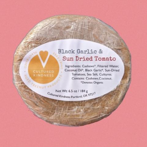 Cultured Kindness Black Garlic and Sundried Tomato Vegan Cheese
