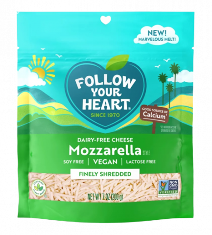 Follow Your Heart Mozzarella Finely Shredded Vegan Cheese
