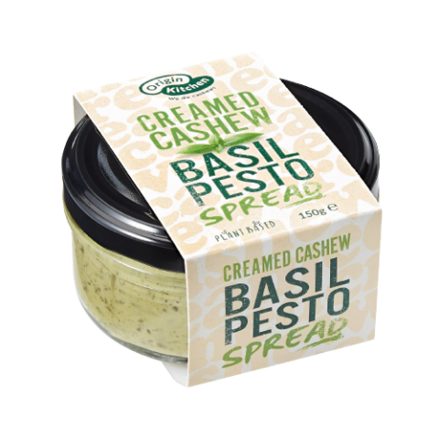Origin Kitchen Vegan Cream Cheese Basil Pesto Spread