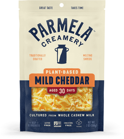 Parmela Creamery Mild Cheddar Style Vegan Cheese Shreds