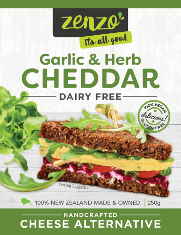 Zenzo Garlic & Herb Cheddar Alternative Vegan Cheese