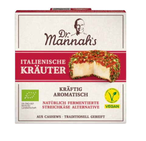 Dr Mannah's Der Gereifte Italienische Kräuter Vegane Käse-Alternative