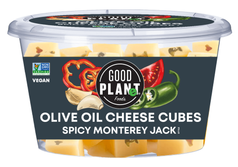 Good PLANeT Foods Spicy Monterey Jack Style Olive Oil Cheese Cubes
