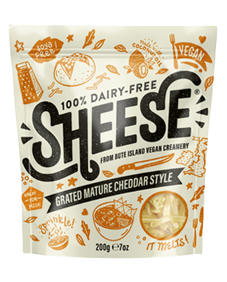 Sheese Grated Vegan Cheese Mature Cheddar Style